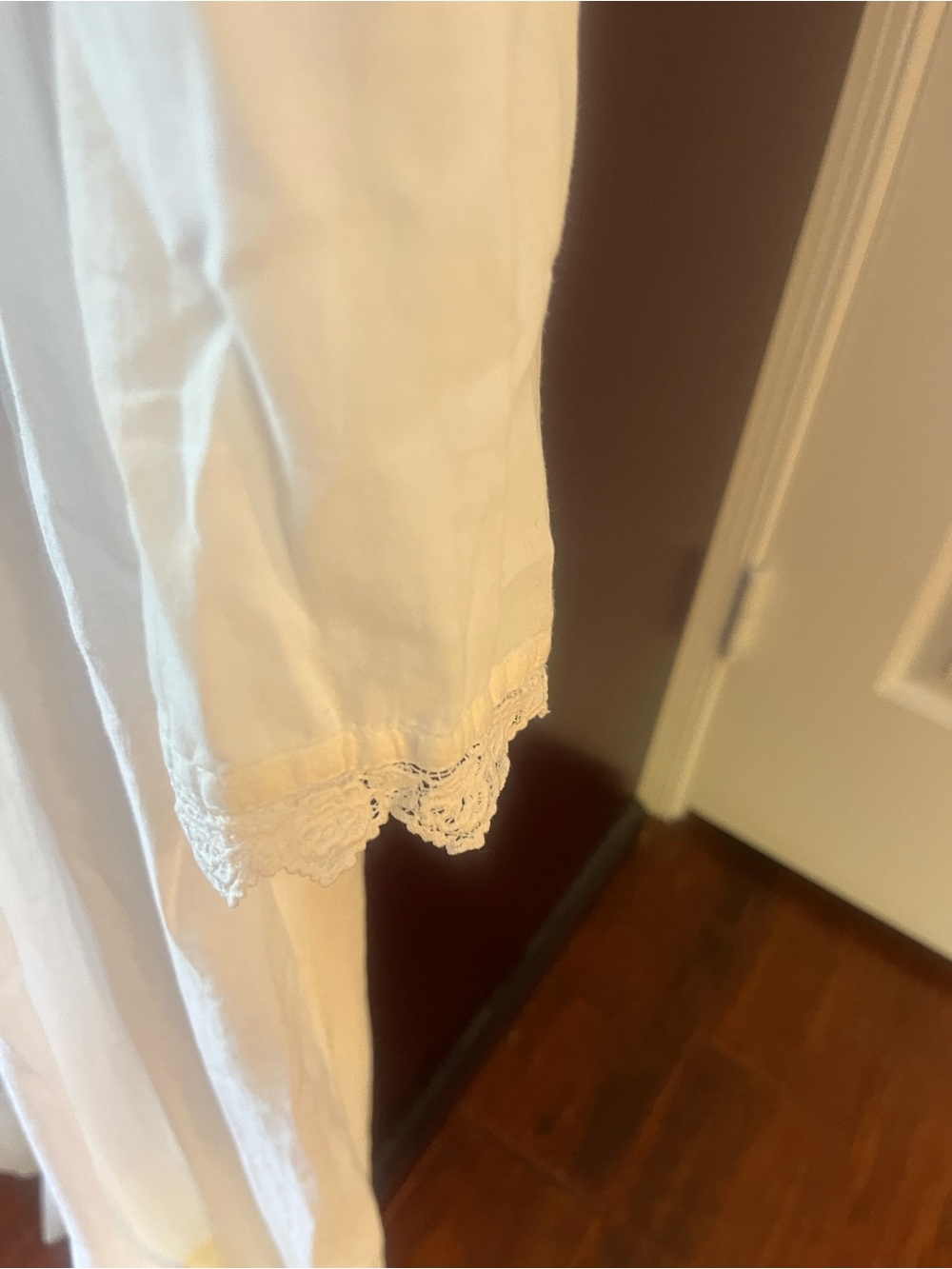 Vintage Eileen West for Queen Anne’s Lace White Cotton Lace Maxi Gown. Size L. - Picture 7 of 9
